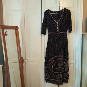 Midi Floral Drawstring Dress